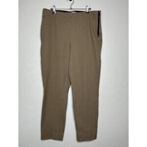 Everlane Brown Houndstooth Tapered Ankle Pants Womens Mid-Rise Stretch Size 14